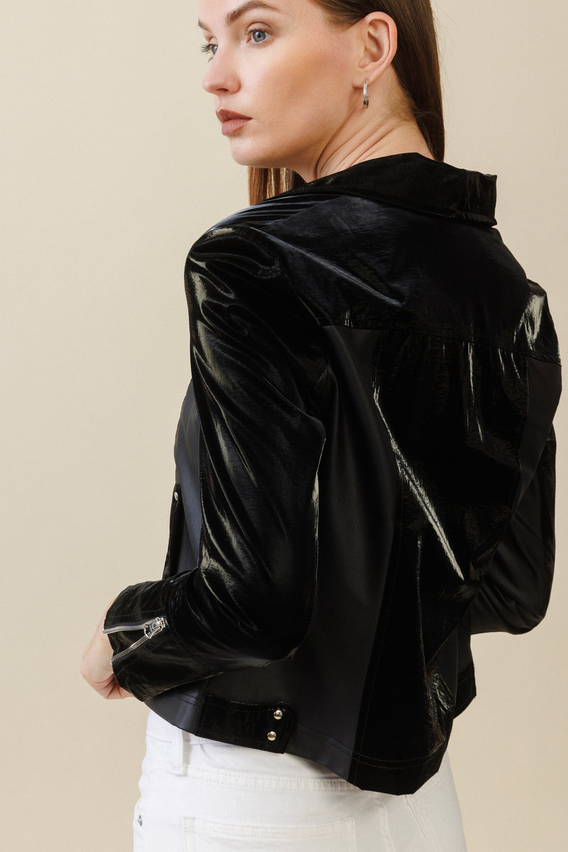 Celeste Vinyl Jacket | Black