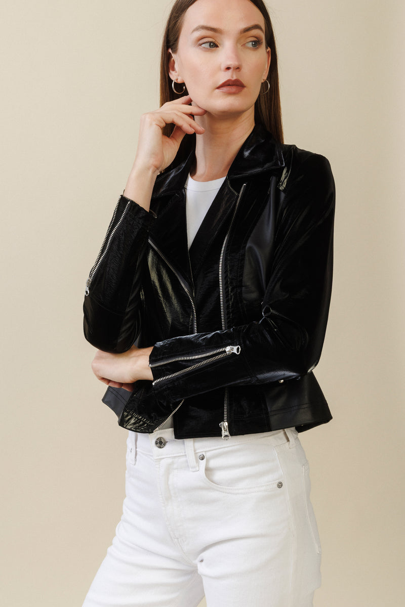 Celeste Vinyl Jacket | Black