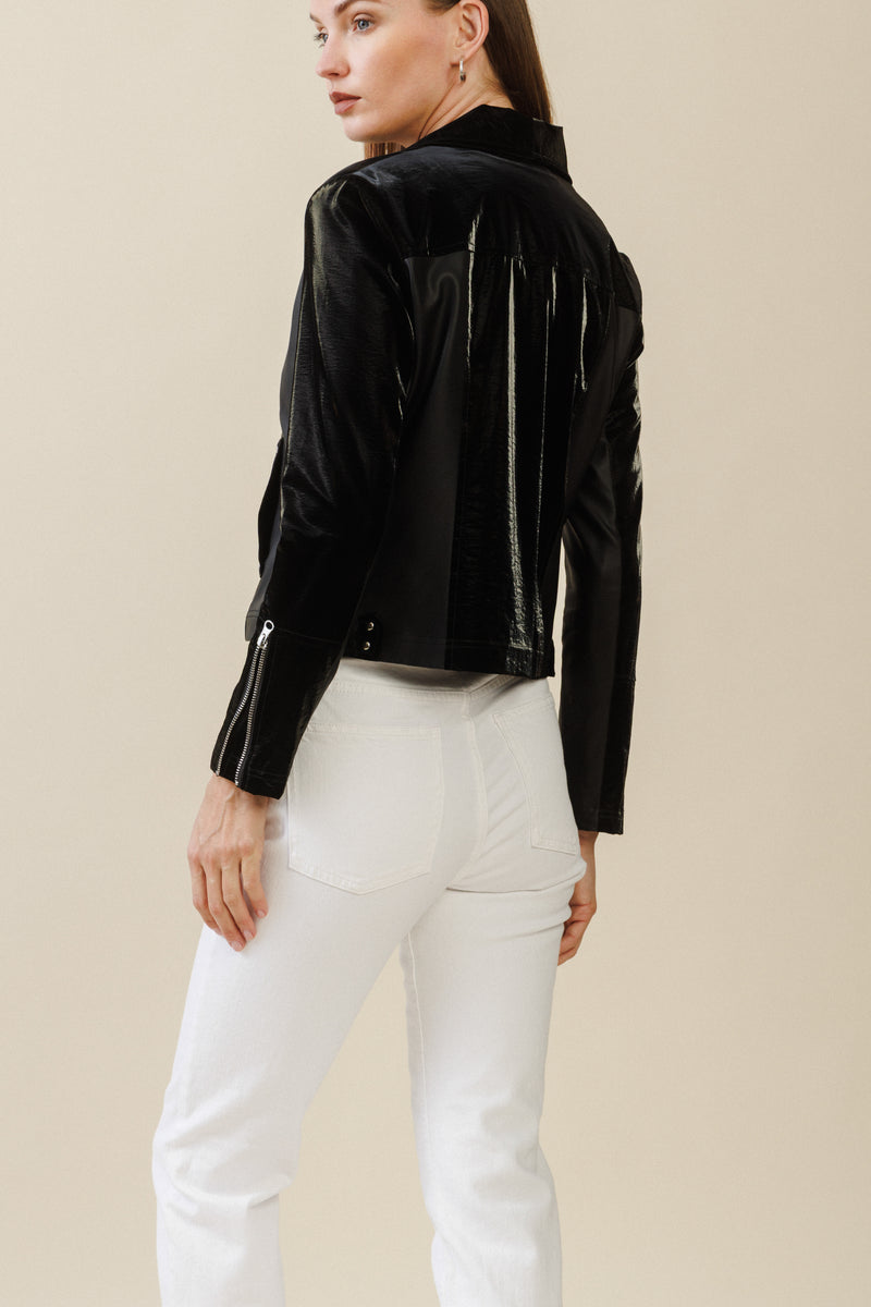 Celeste Vinyl Jacket | Black