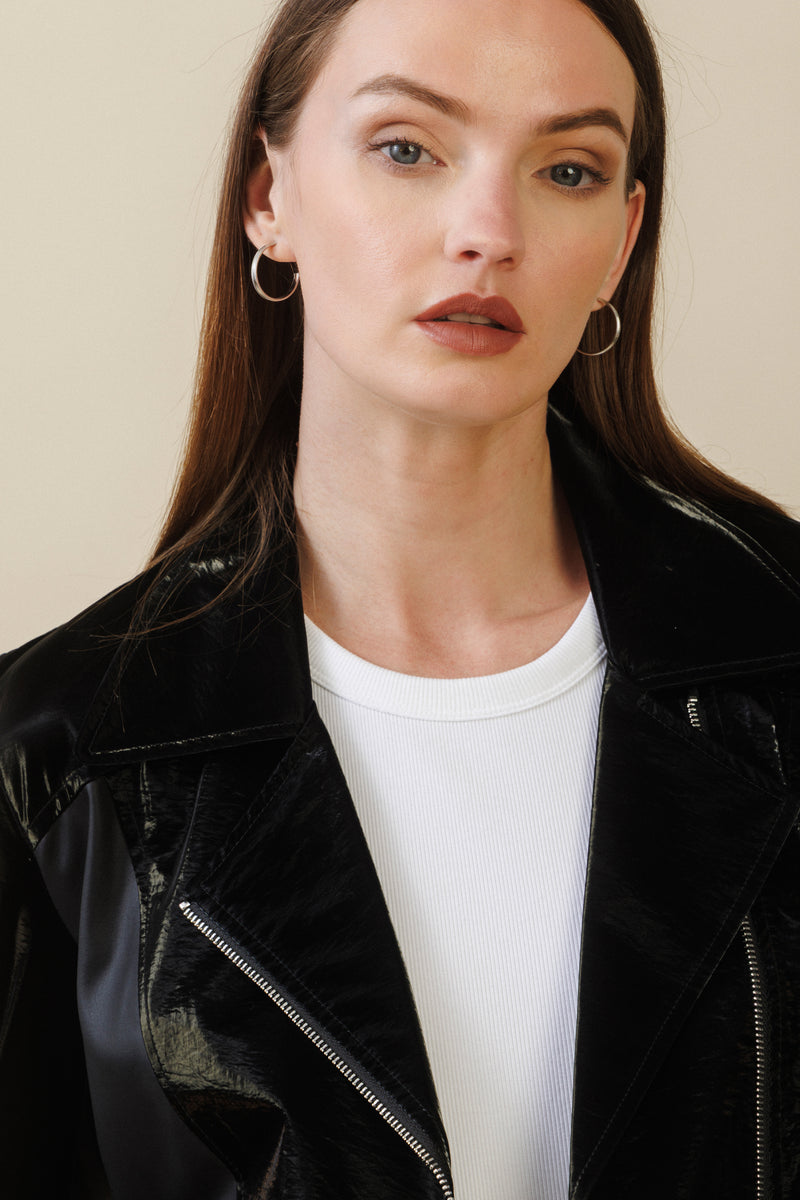 Celeste Vinyl Jacket | Black