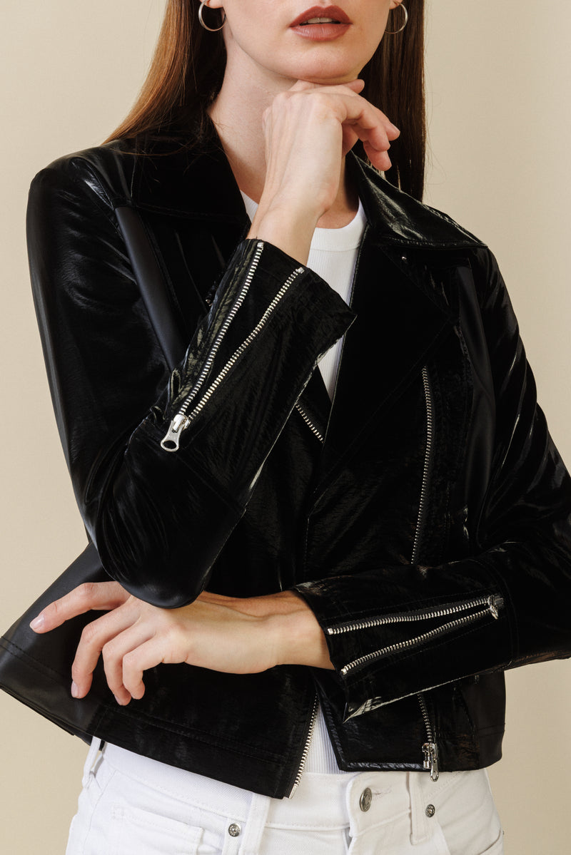 Celeste Vinyl Jacket | Black