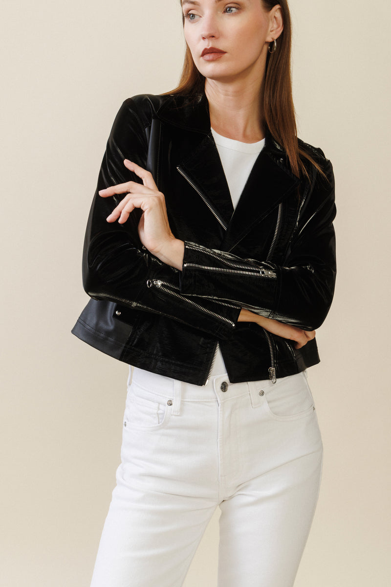Celeste Vinyl Jacket | Black