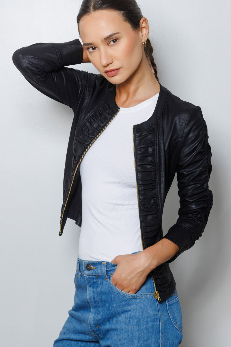 Ciel Ruched Jacket | Black