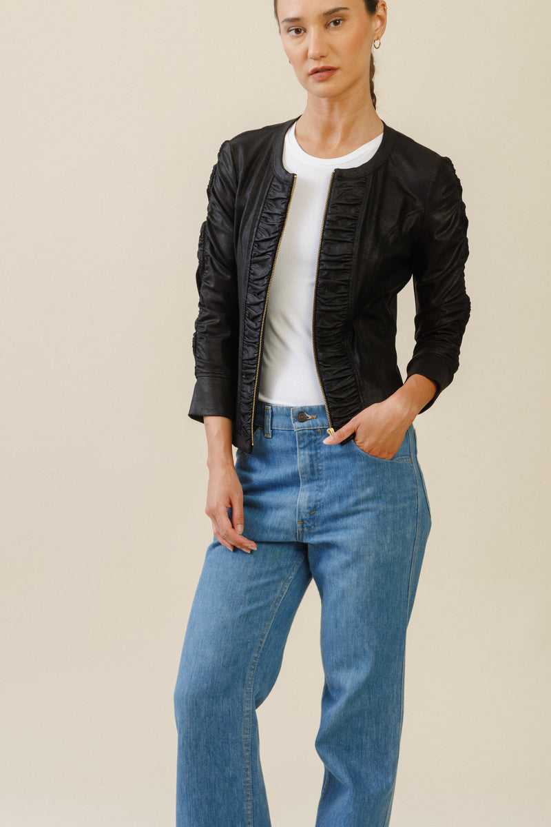 Ciel Ruched Jacket | Black