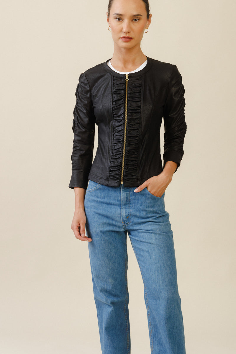 Ciel Ruched Jacket | Black