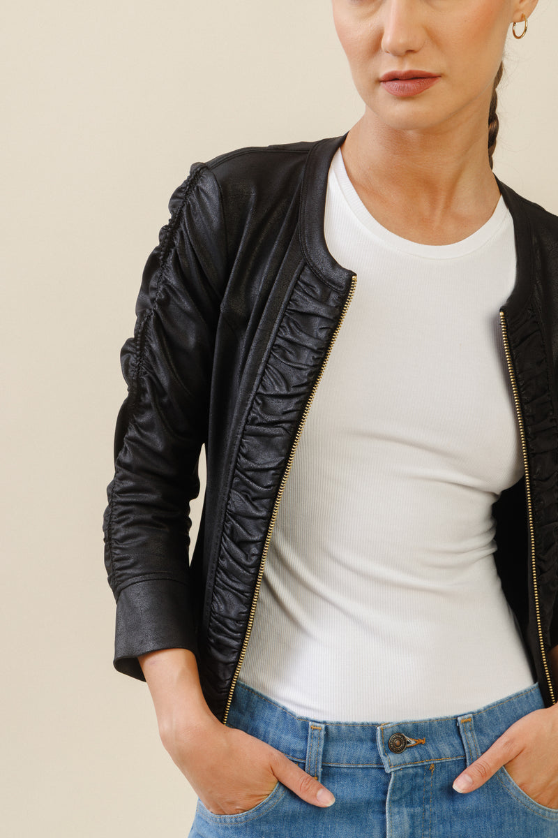 Ciel Ruched Jacket | Black