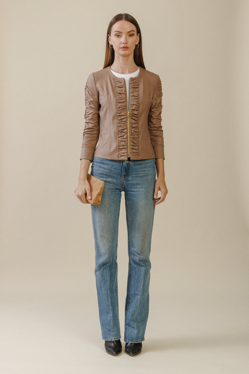 Ciel Ruched Jacket | Taupe