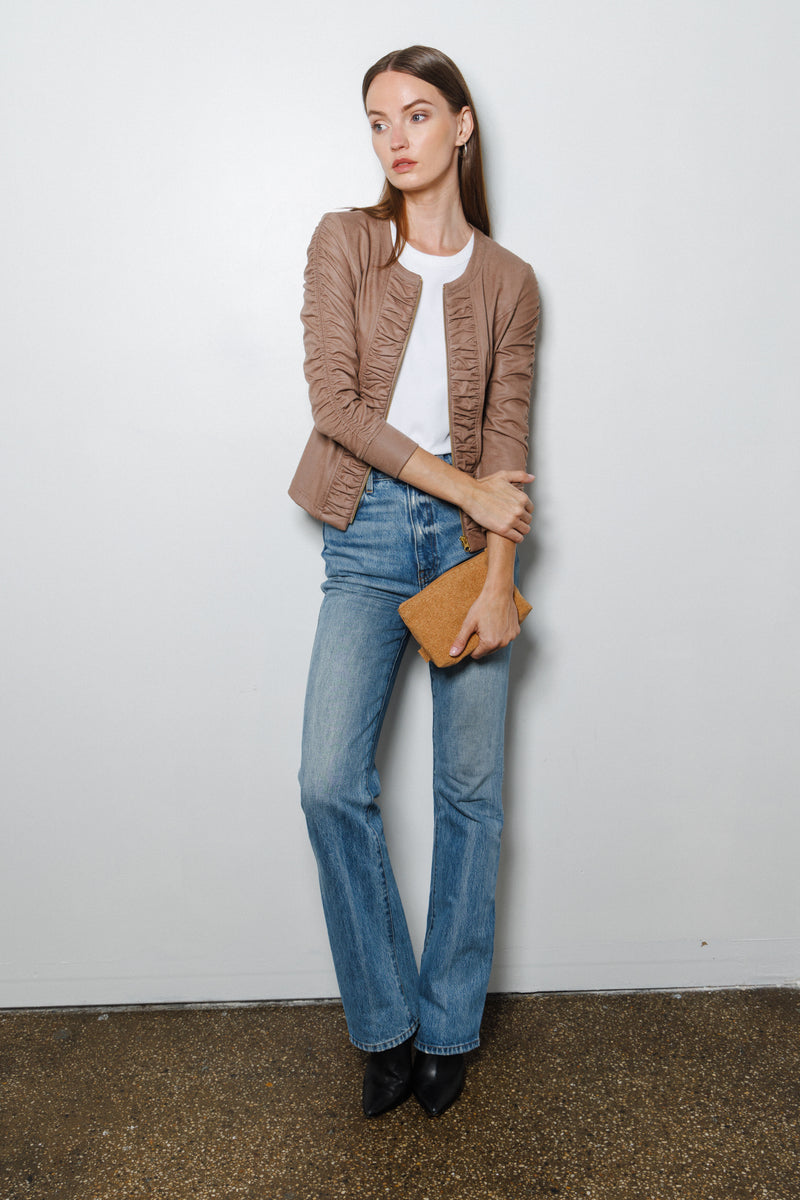 Ciel Ruched Jacket | Taupe