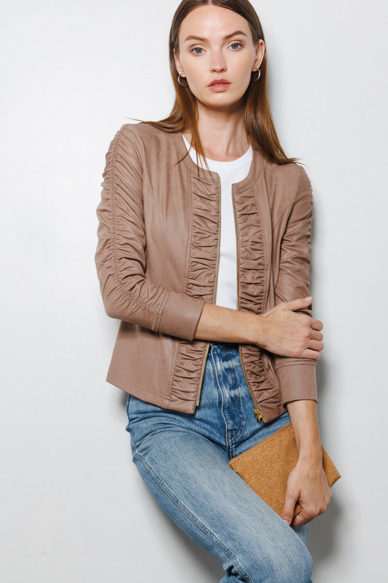 Ciel Ruched Jacket | Taupe