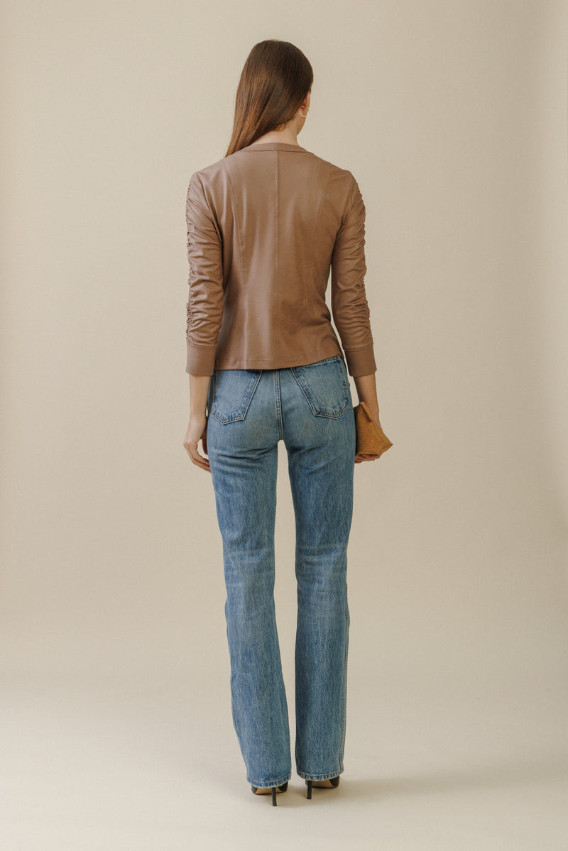 Ciel Ruched Jacket | Taupe