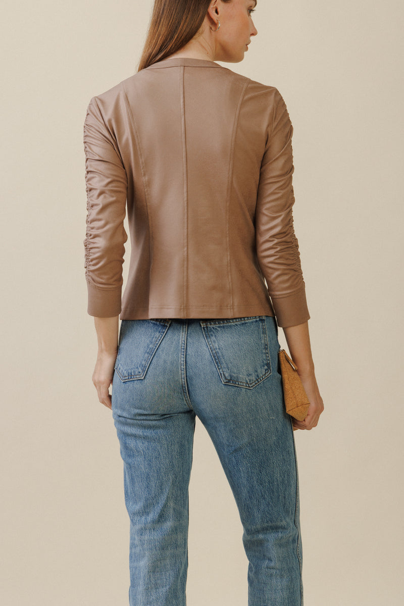 Ciel Ruched Jacket | Taupe