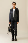 Mara Button Jacket | Black