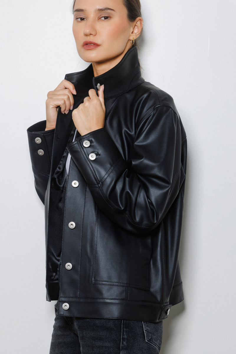 Mara Button Jacket | Black