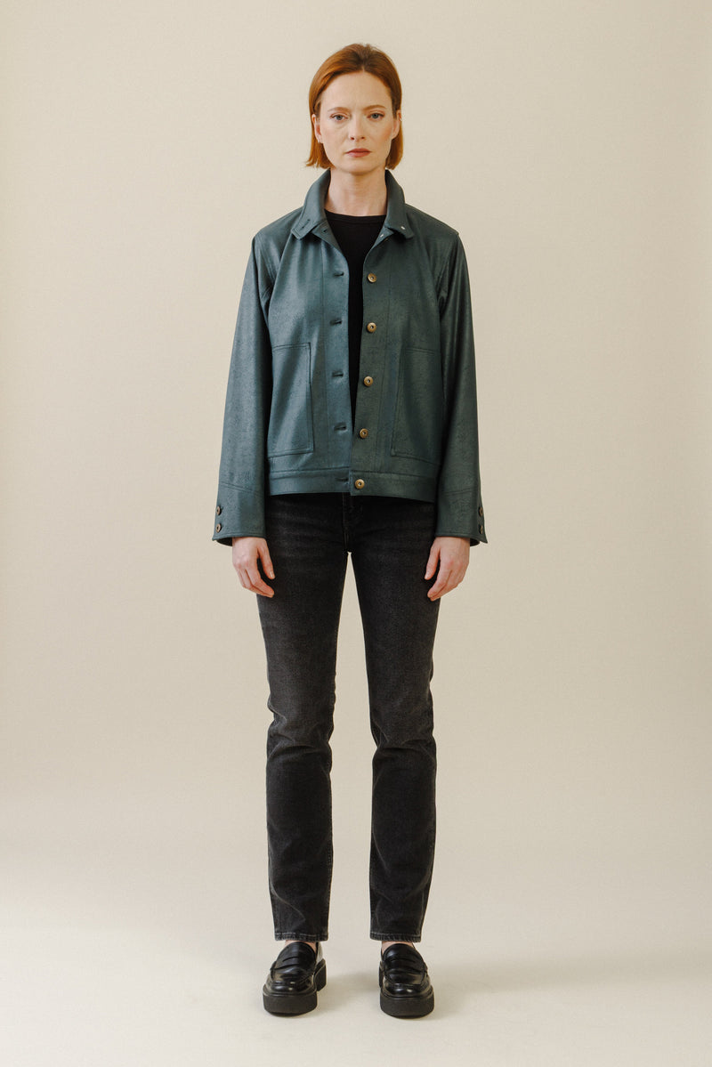 Mara Button Jacket | Hunter Green