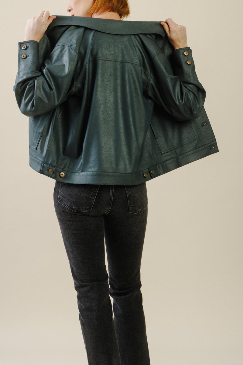 Mara Button Jacket | Hunter Green