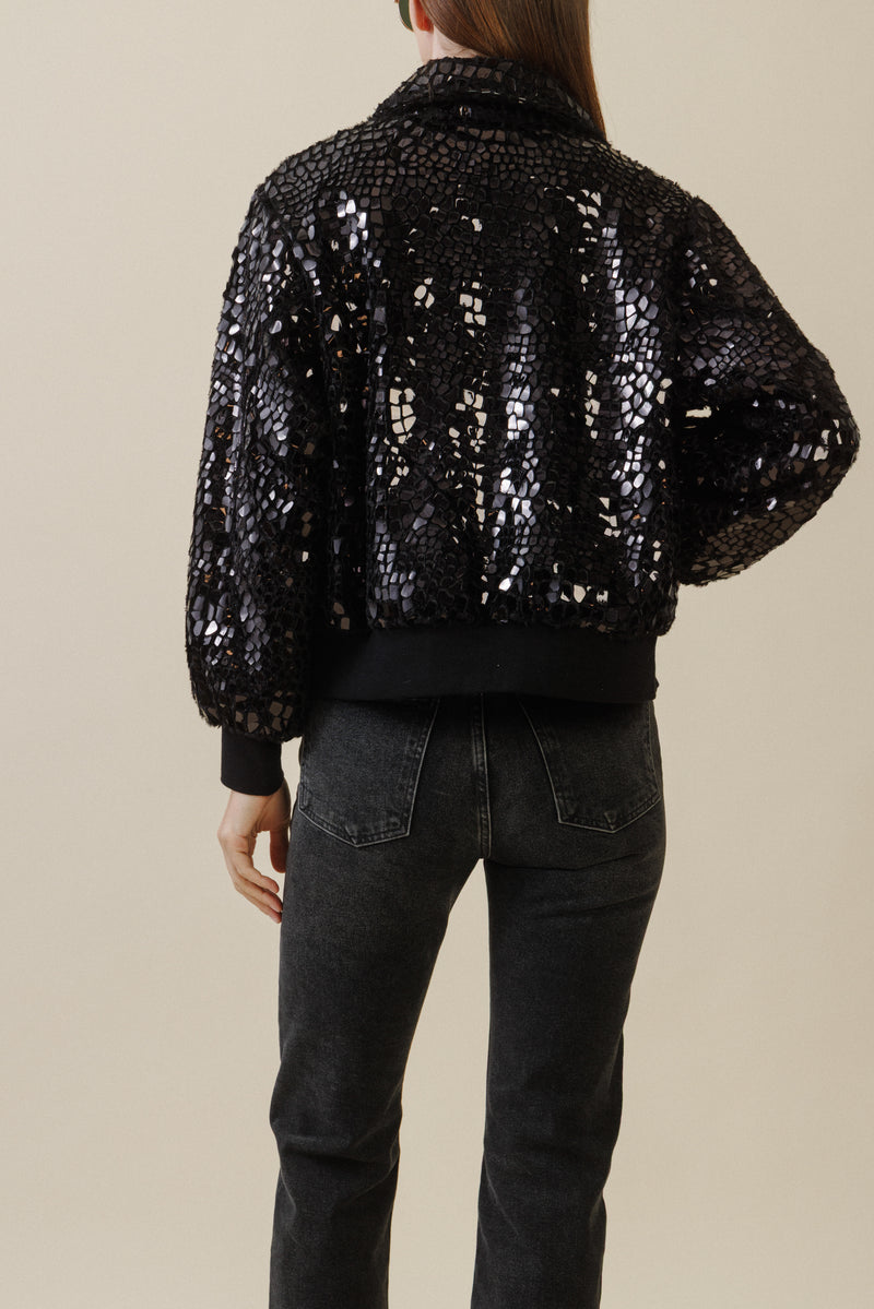 Noir Shimmer Bomber