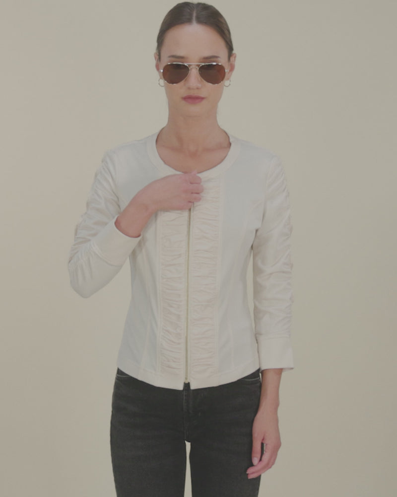 Ciel Ruched Jacket | Ivory