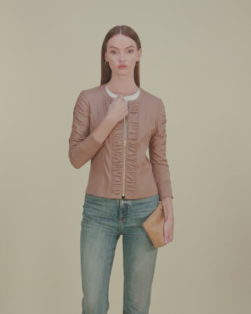 Ciel Ruched Jacket | Taupe