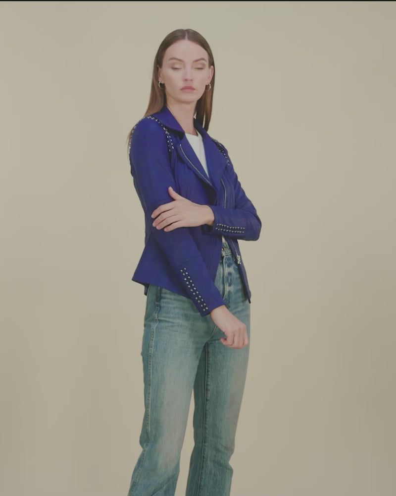 Sloane Studded Jacket | Cobalt