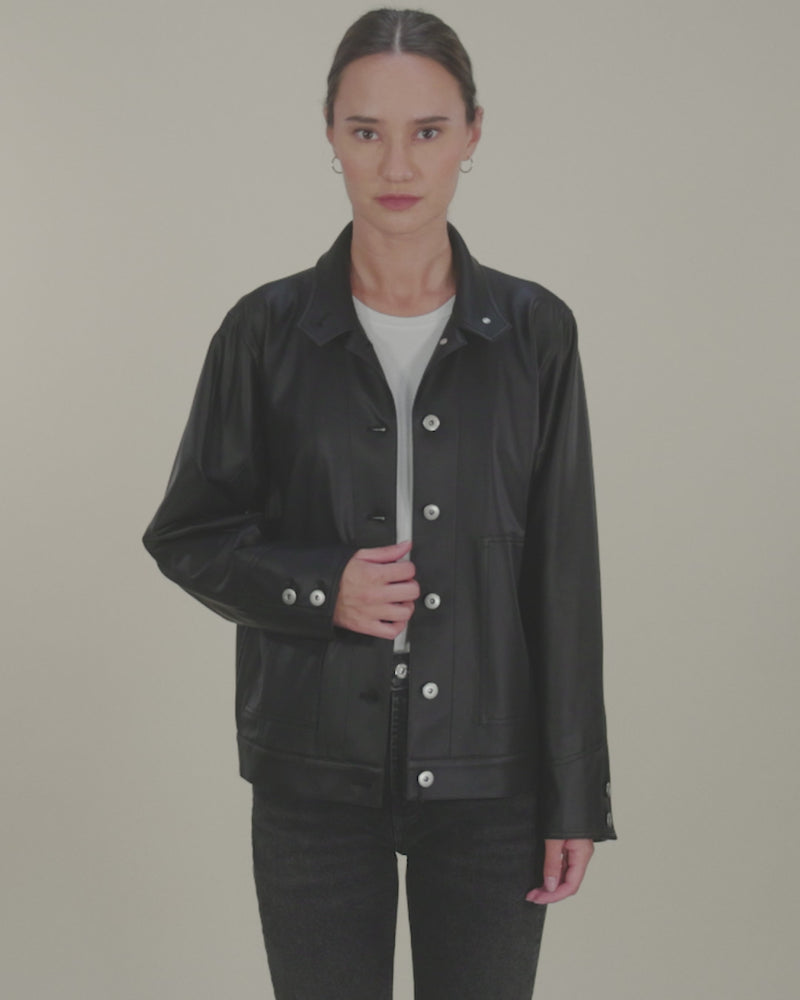 Mara Button Jacket | Black