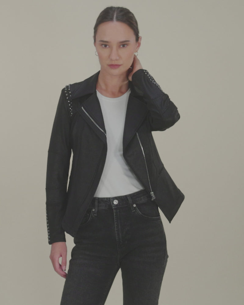 Sloane Studded Jacket | Black