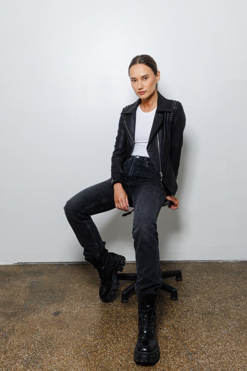 Sloane Studded Jacket | Black