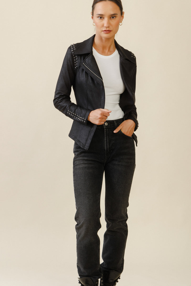Sloane Studded Jacket | Black
