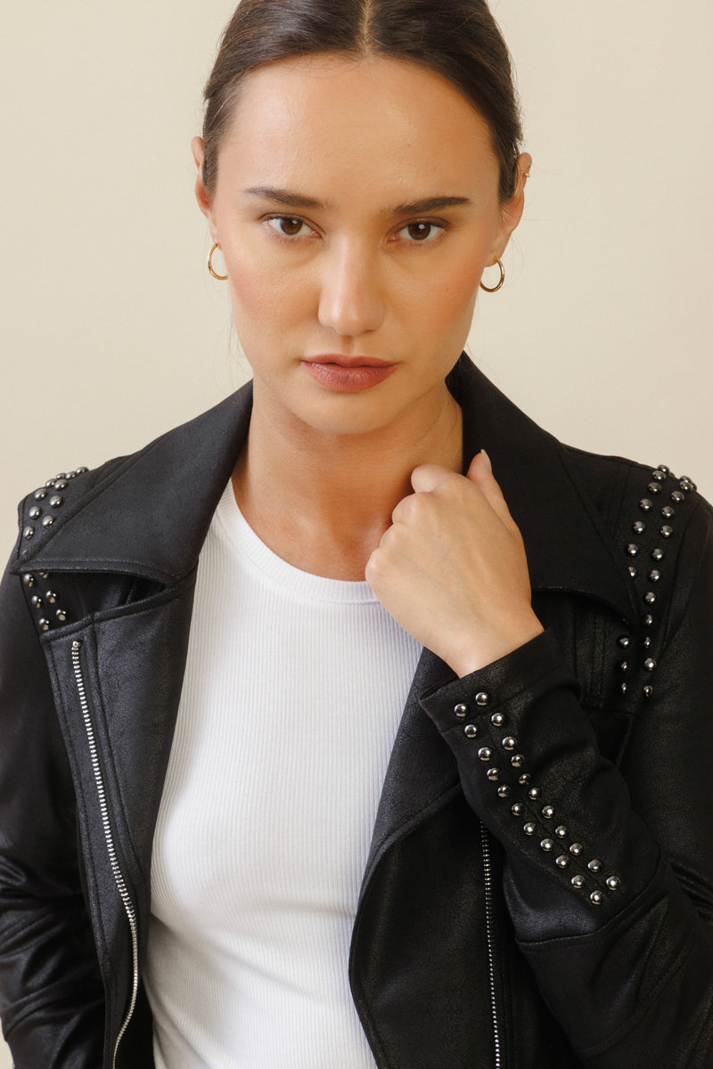 Sloane Studded Jacket | Black