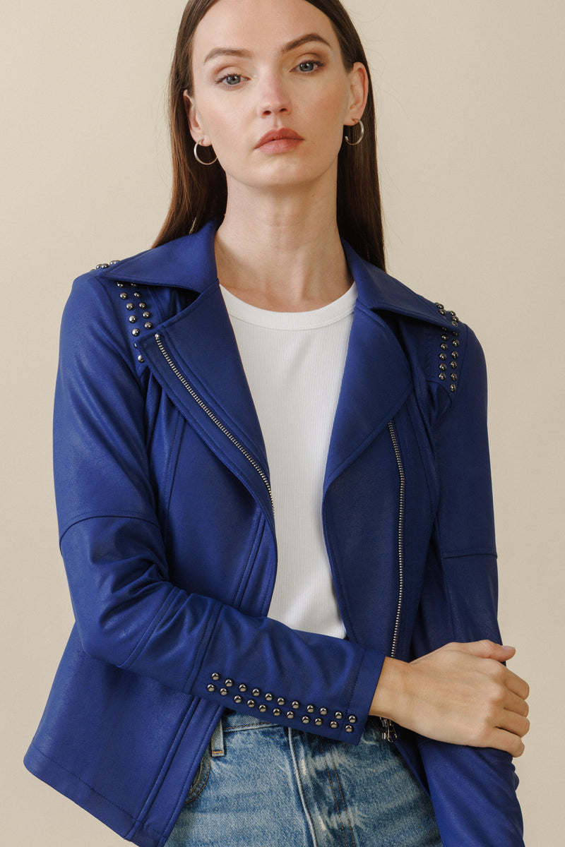Sloane Studded Jacket | Cobalt