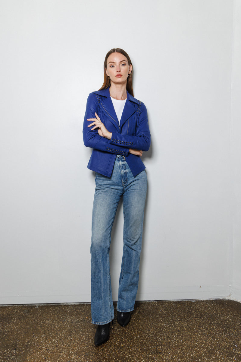 Sloane Studded Jacket | Cobalt