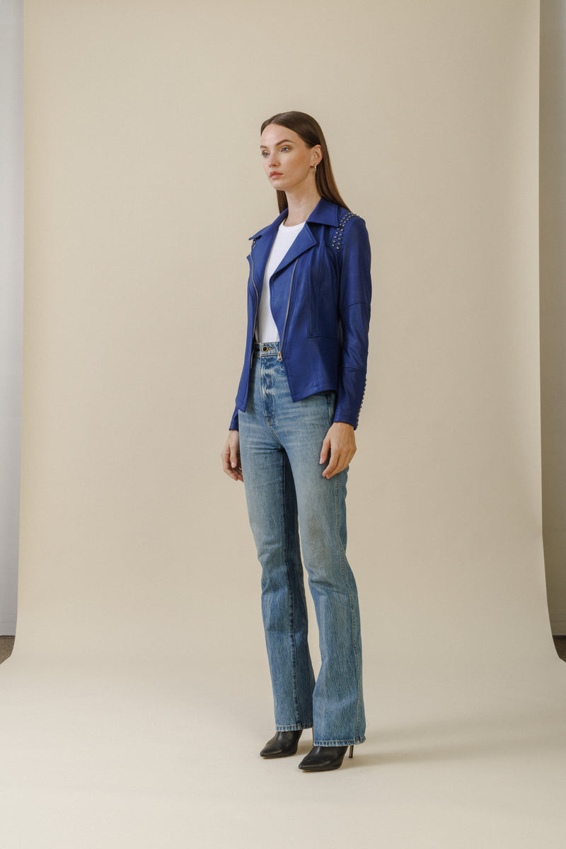 Sloane Studded Jacket | Cobalt