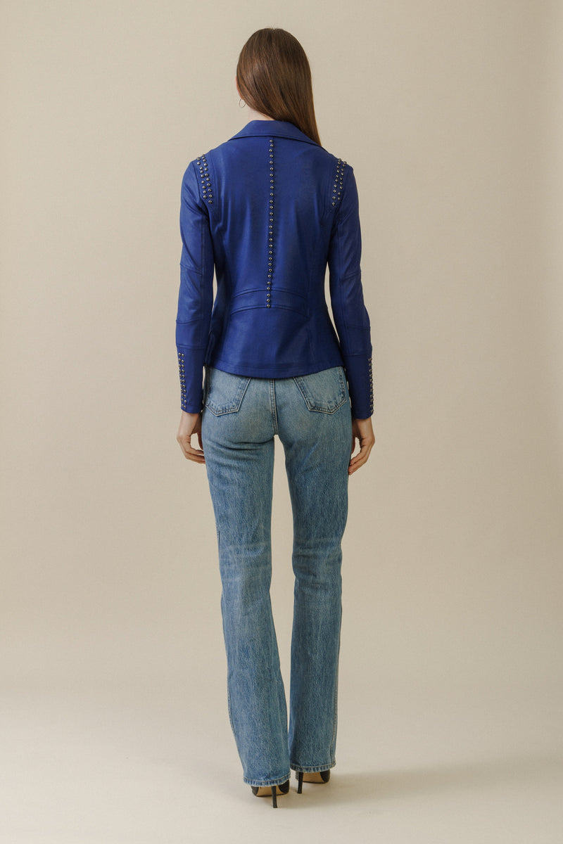 Sloane Studded Jacket | Cobalt