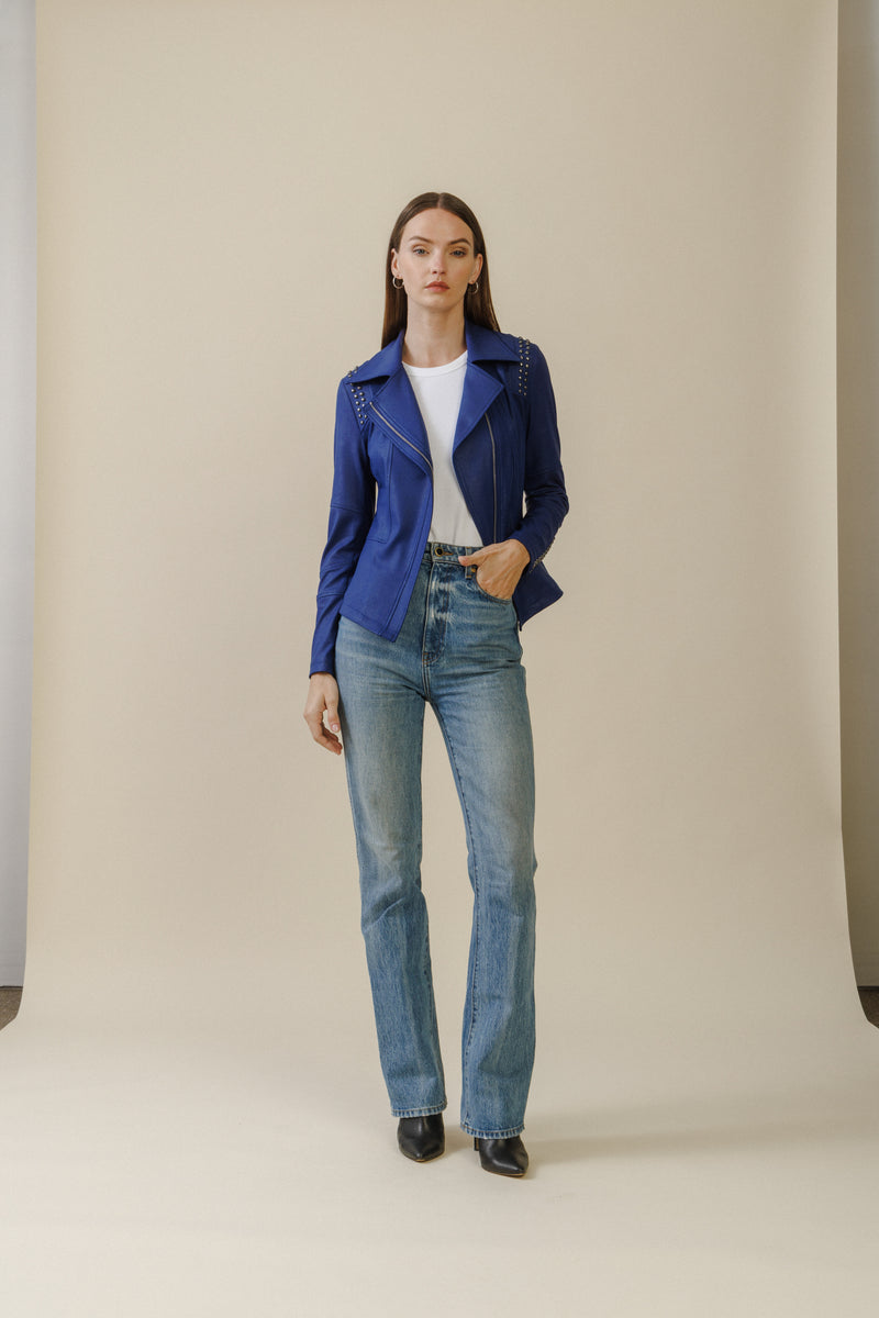Sloane Studded Jacket | Cobalt