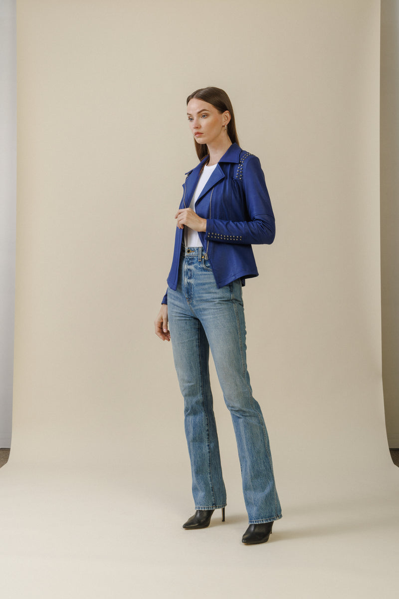 Sloane Studded Jacket | Cobalt
