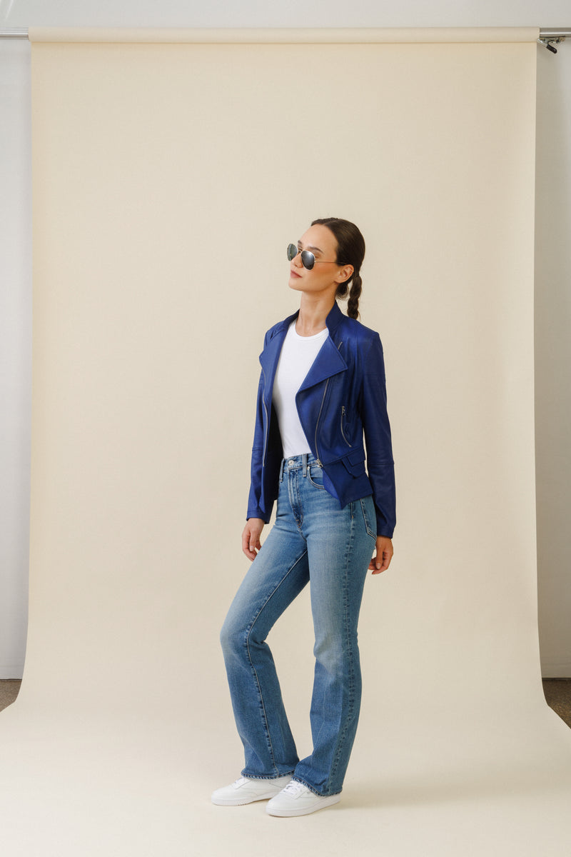 Vector Biker Jacket | Cobalt