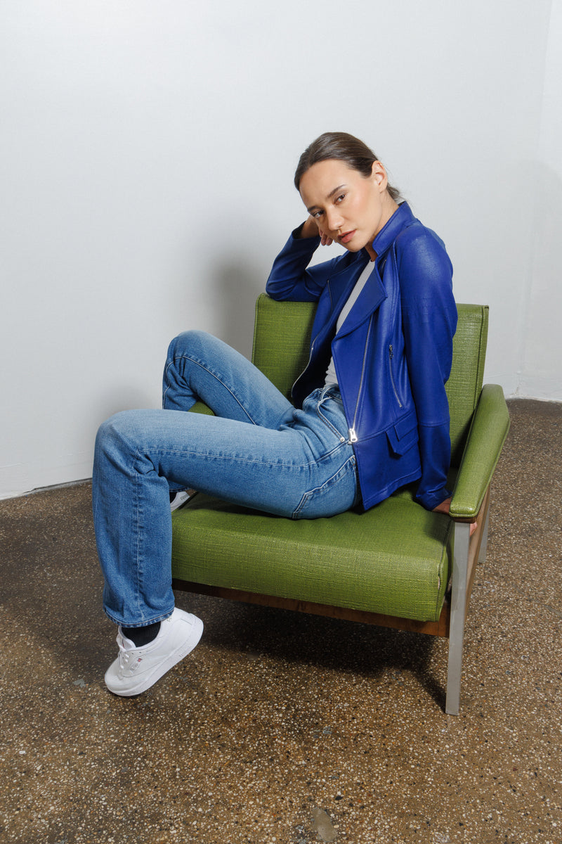 Vector Biker Jacket | Cobalt