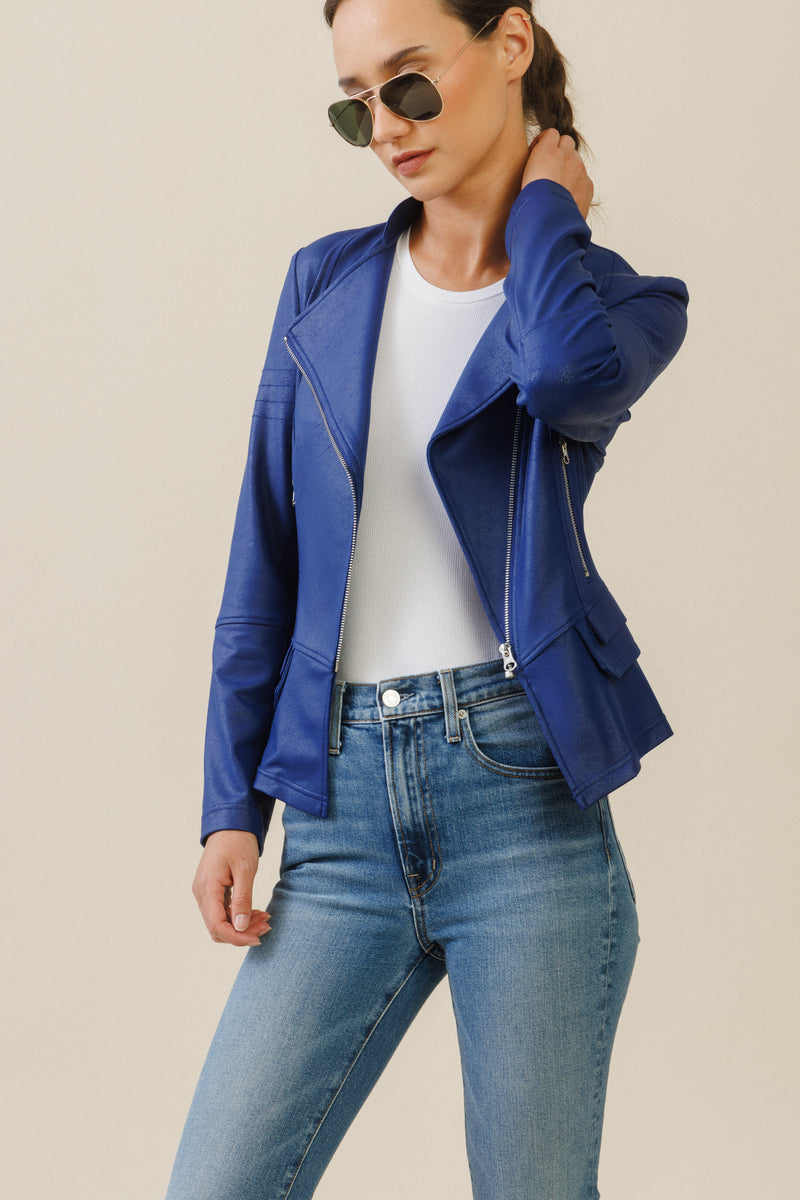 Vector Biker Jacket | Cobalt