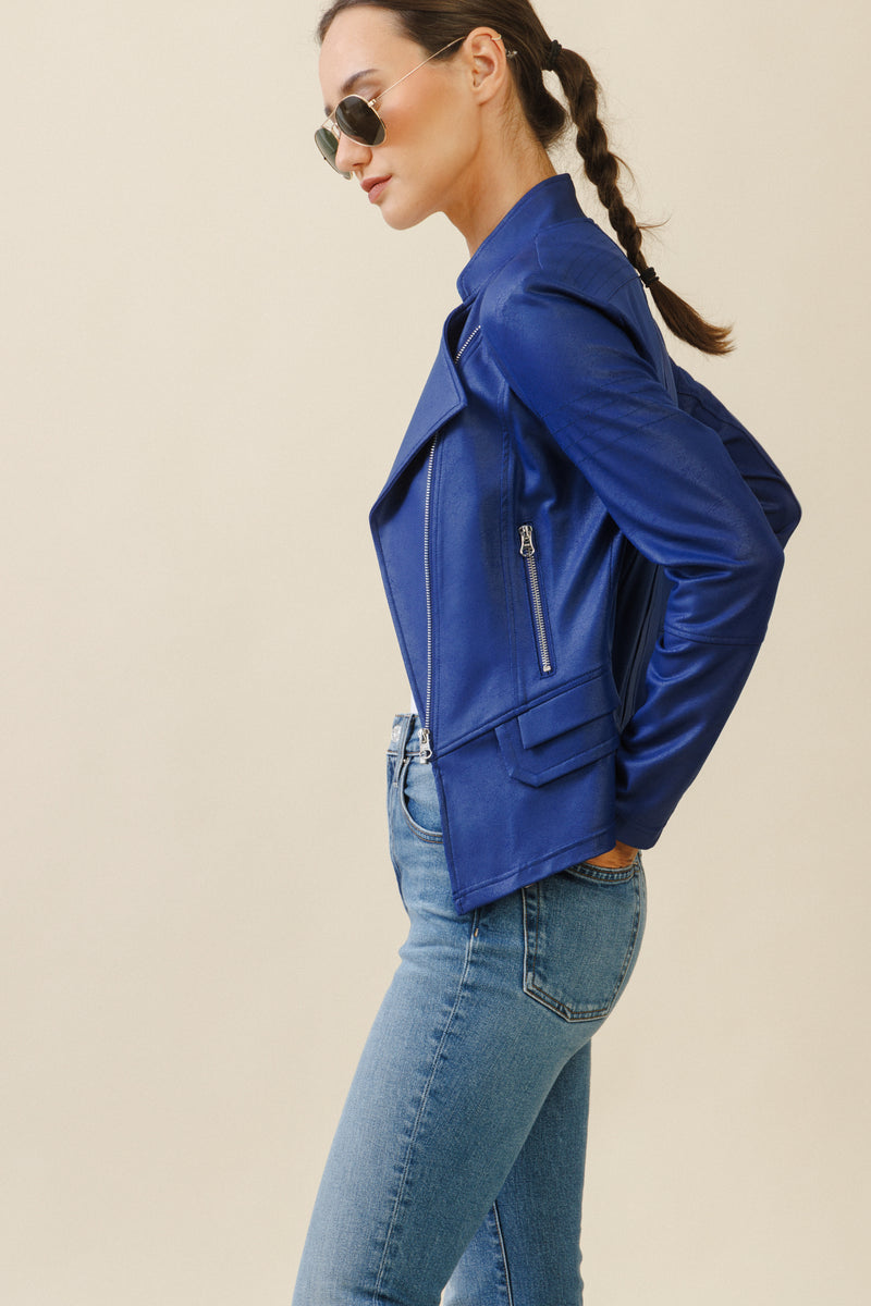 Vector Biker Jacket | Cobalt