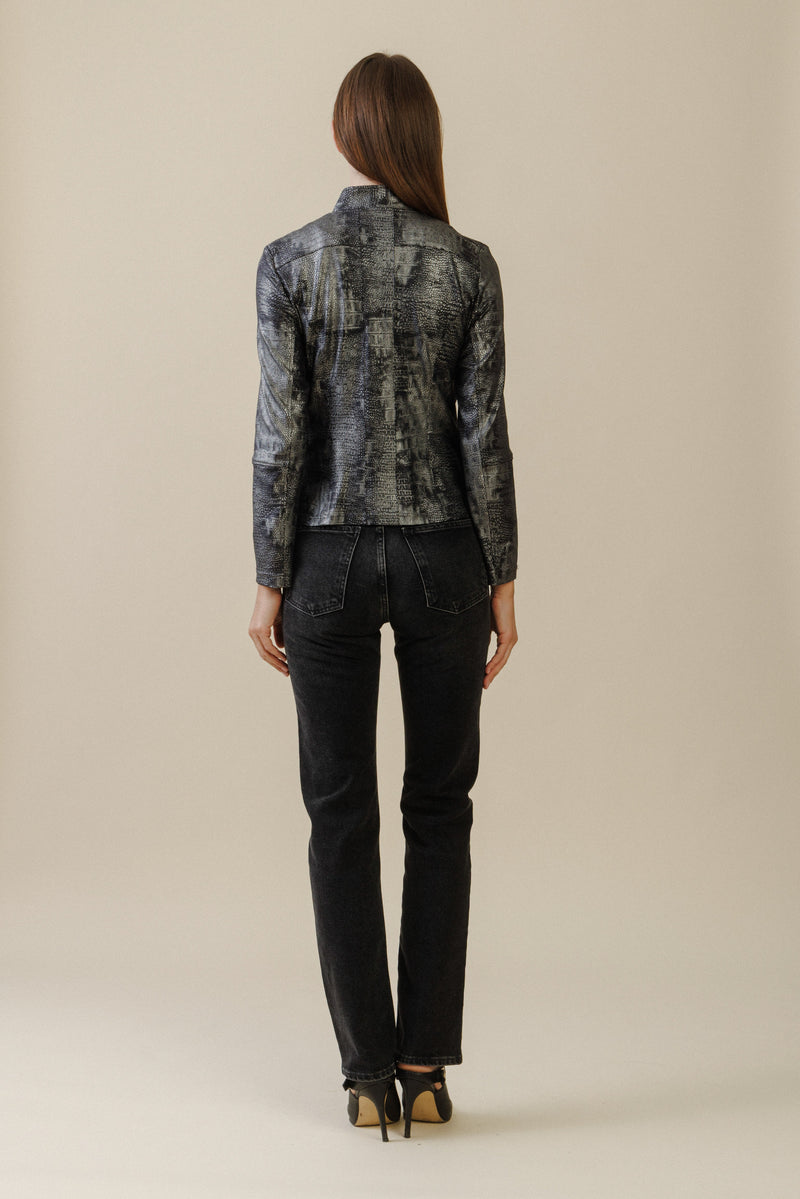 Vector Biker Jacket  |  Gunmetal Silver